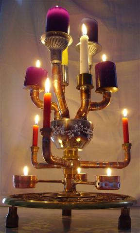 Steam Punk Kerzenleuchte "TRIPTYCHON"