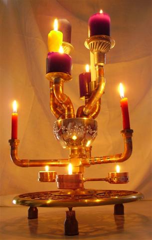 Steam Punk Kerzenleuchte "TRIPTYCHON"