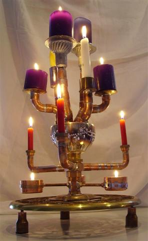Steam Punk Kerzenleuchte "TRIPTYCHON"